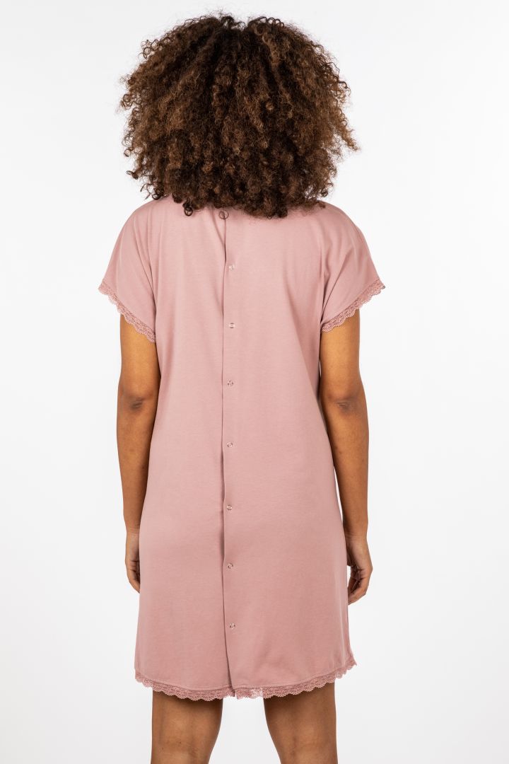 Organic Geburtskleid und Stillnachthemd rosa