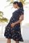 Preview: Midi Shirred Maternity and Nursing Dress with Frill Sleeve