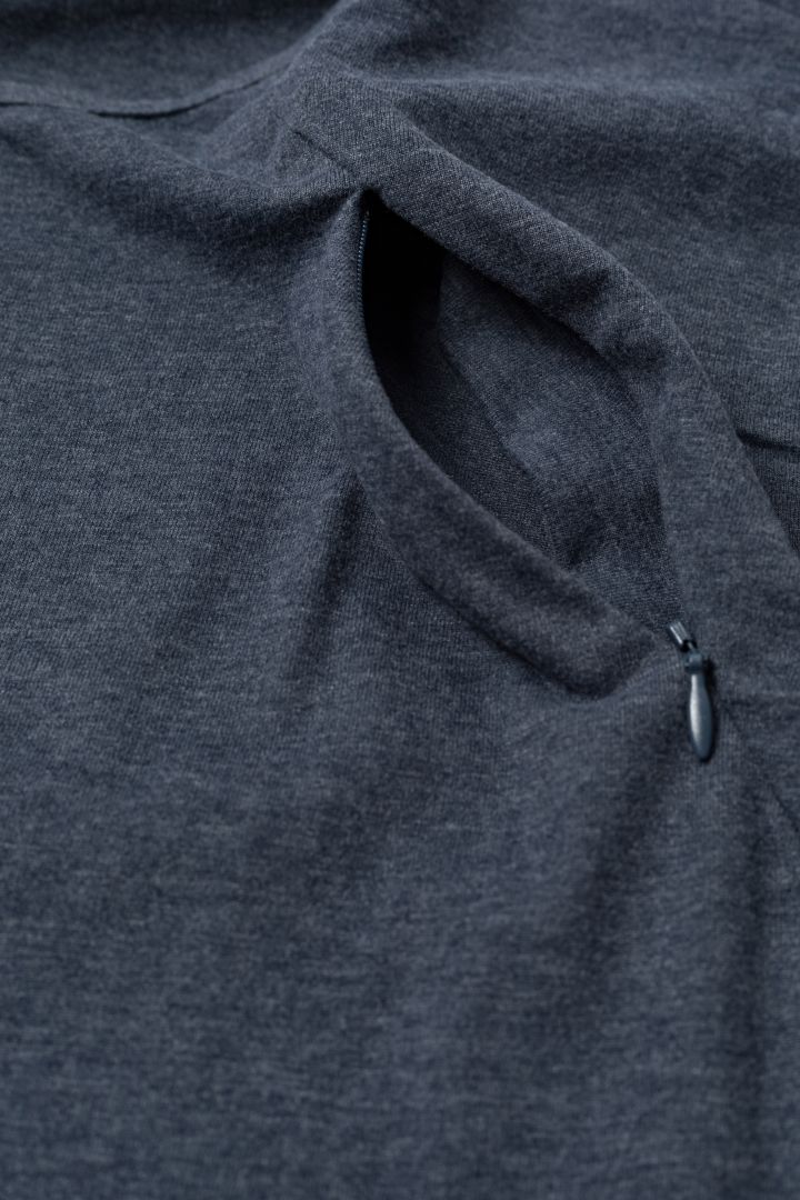 Lounge- und Pyjama Umstandsshirt mit Stillöffnung blau melange