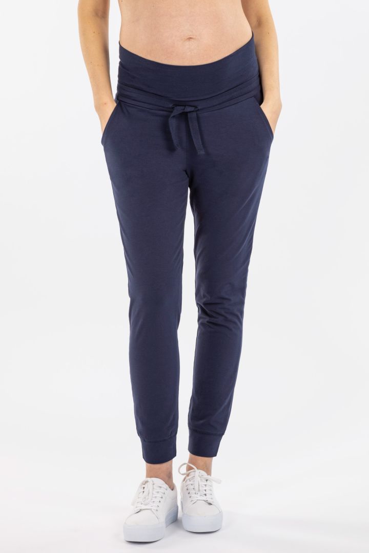 Organic Jersey Maternity Jogger navy