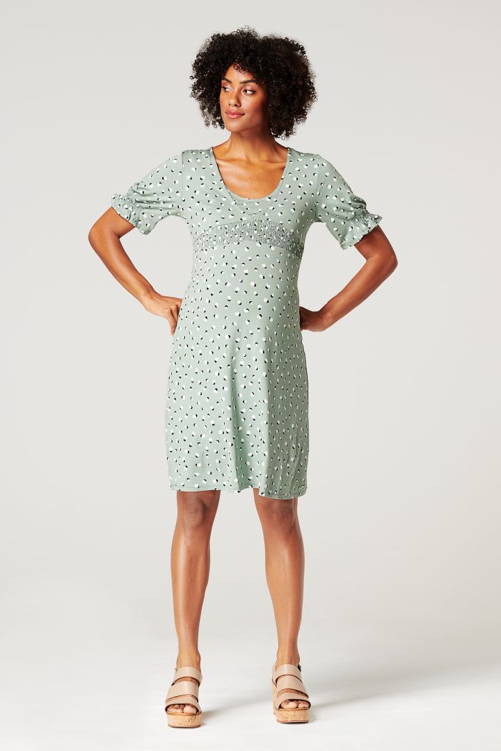 Ecovero Umstands- und Stillkleid mit Print mint