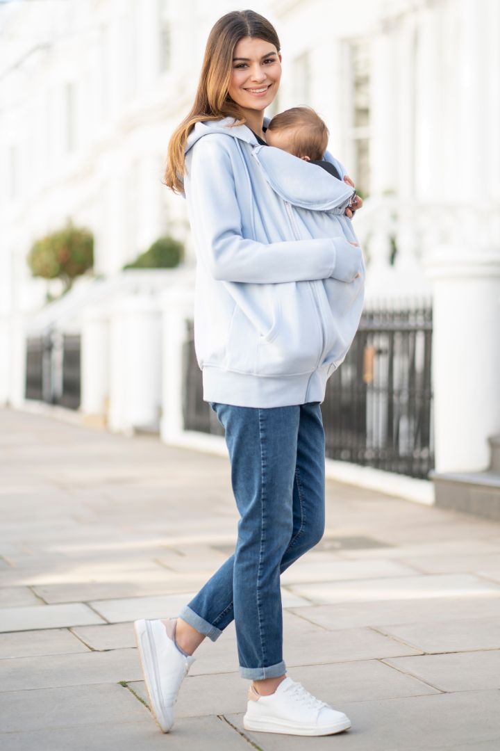 Maternity and Babywearing Hoody light blue