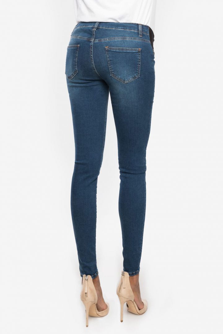 Slim Fit Unterbauch Umstandsjeans mit Stretch Einsätzen medium wash