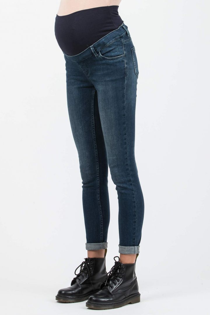 Skinny Umstandsjeans dark denim