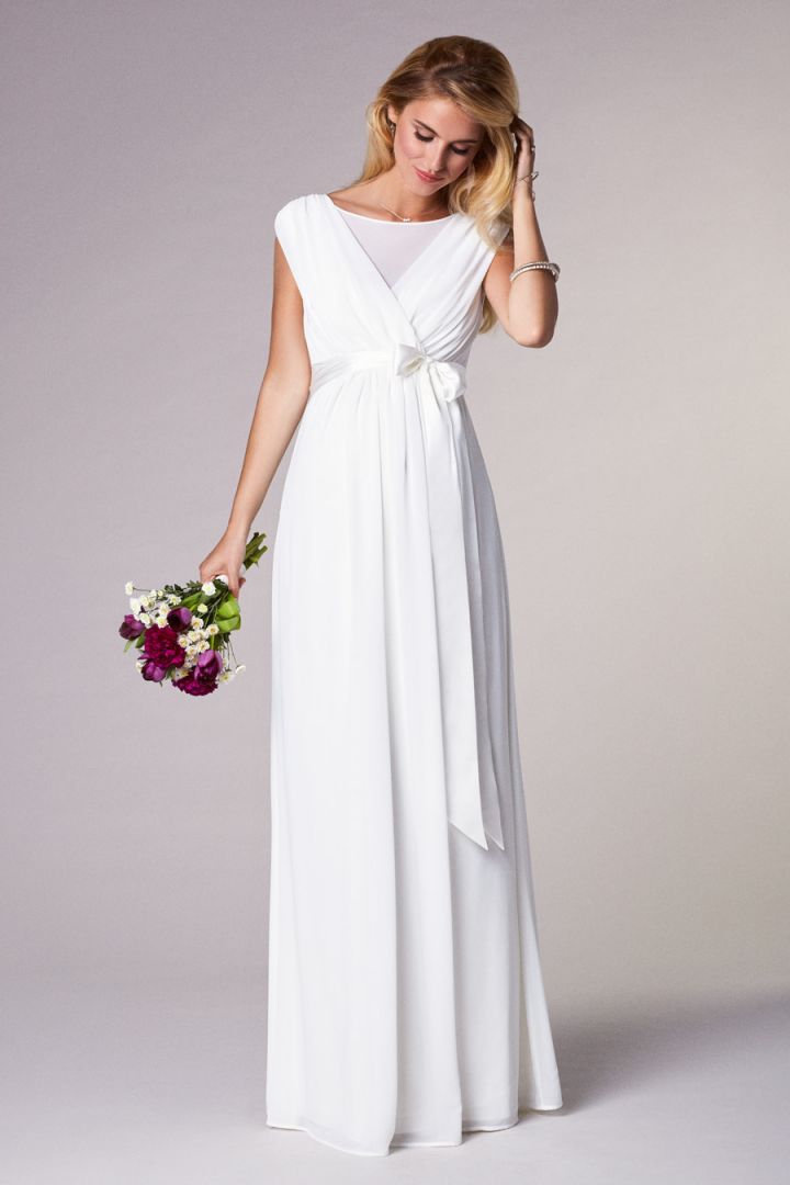 Long Ivory Silk Satin Sash