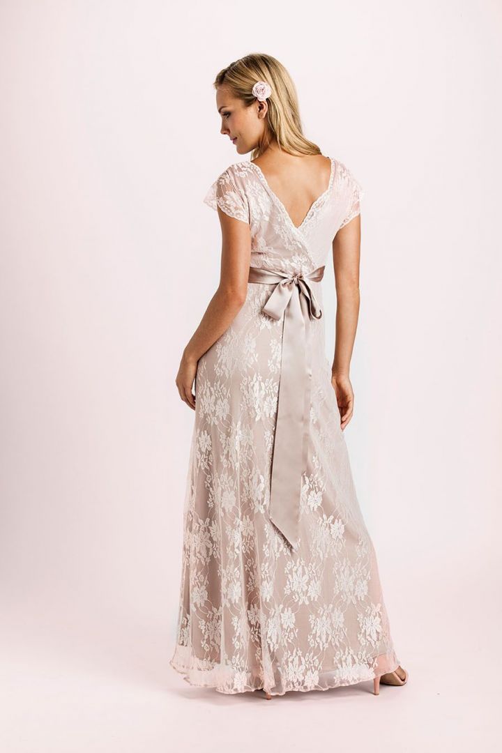 Umstandsbrautkleid lang rose