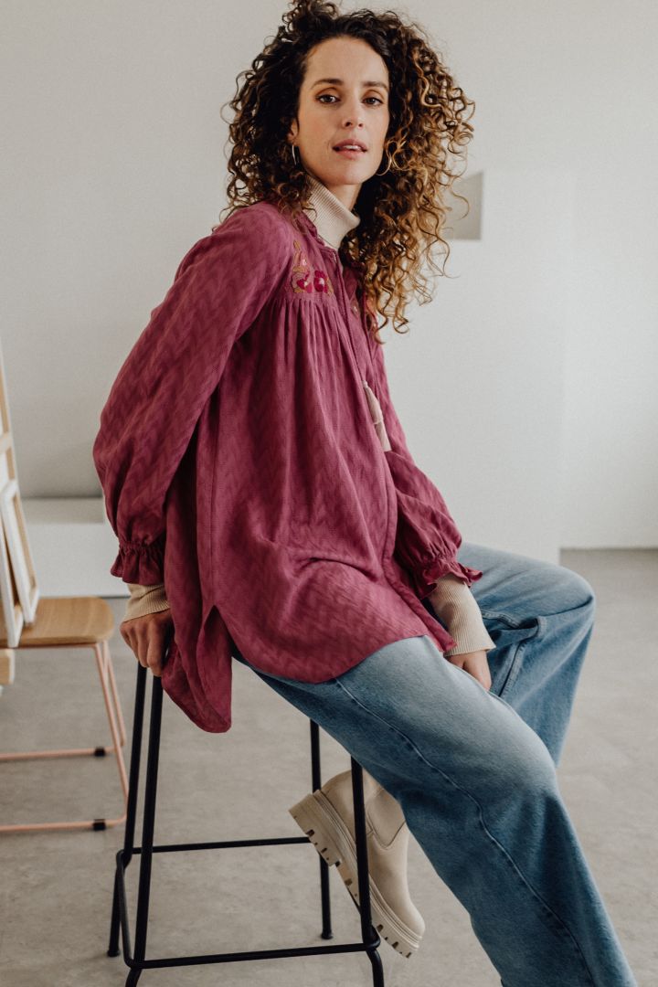 Umstands- und Still-Tunika mit Quasten berry