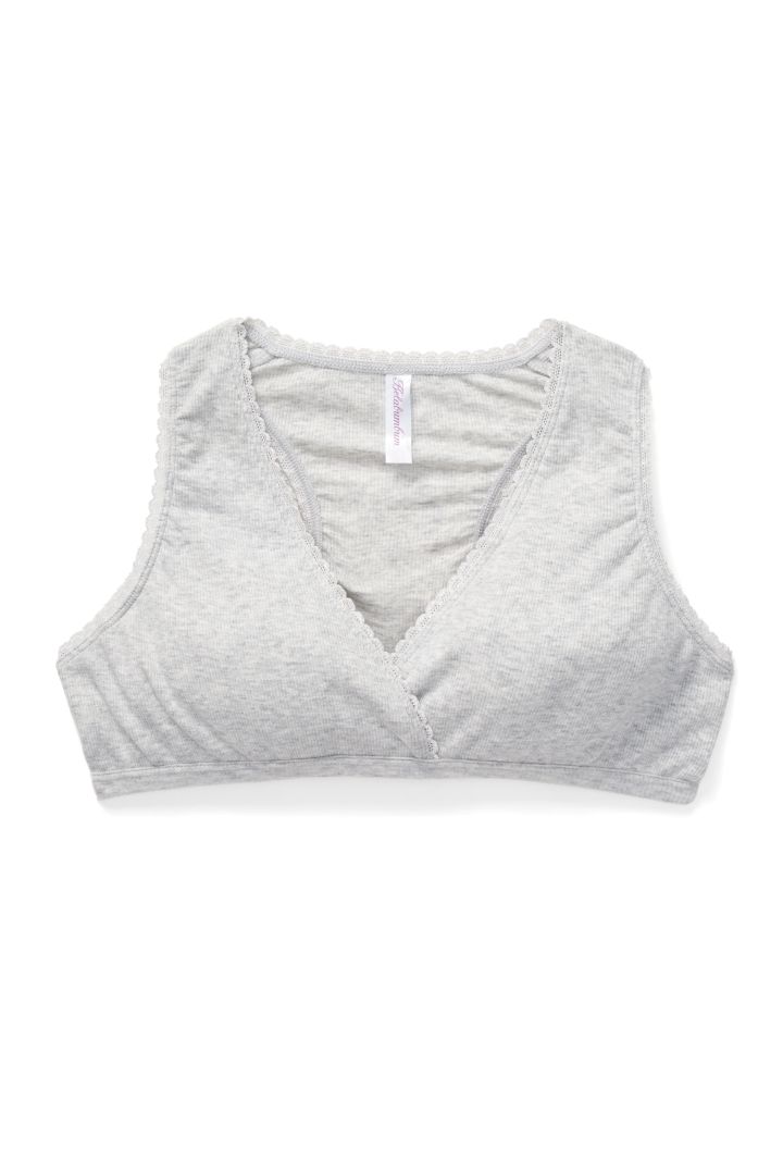 Schlaf Still BH mit Rippstruktur grau melange
