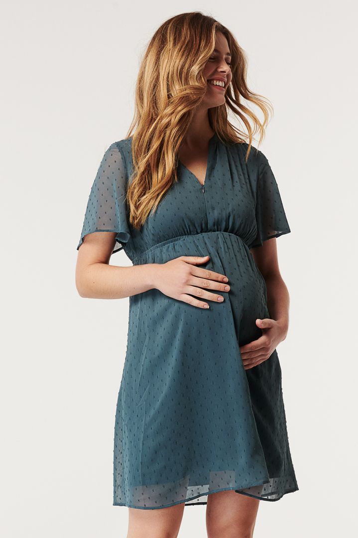 Maternity and Nursing Dress with Cap Sleeves