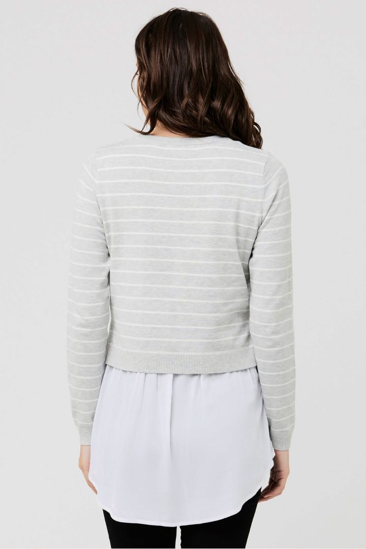 Two-Layer Maternity and Nursing Jumper with Stripes