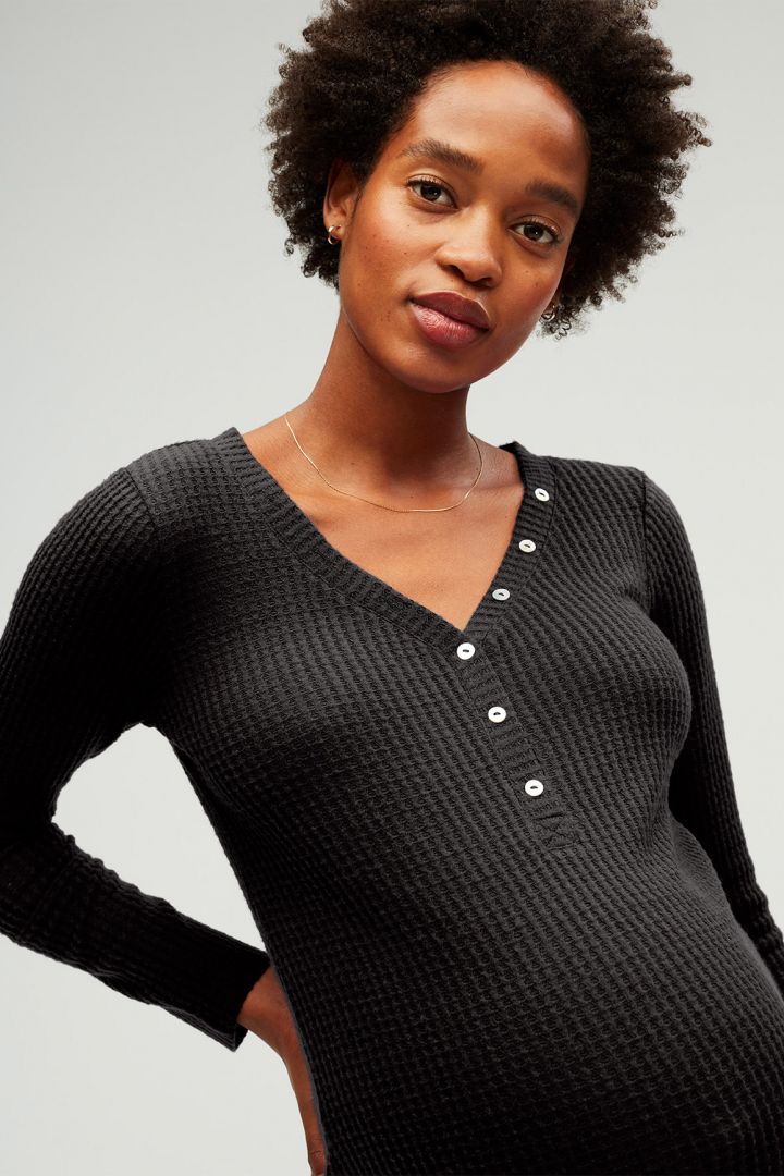 Henley Maternity Nightie black