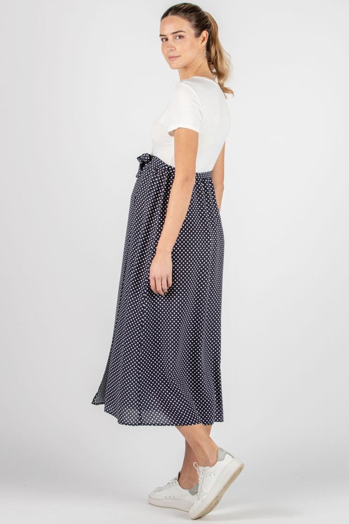 Umstandskleid mit Jerseytop und Polka Dot Rock