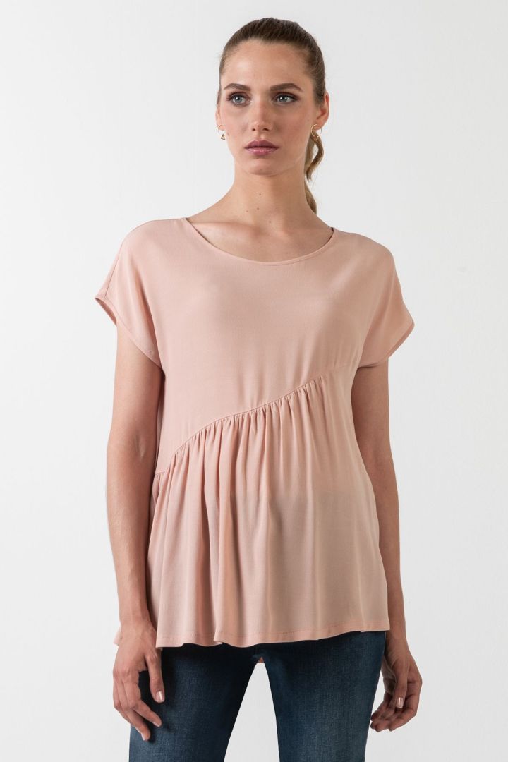 Umstandsbluse mit Volant rose