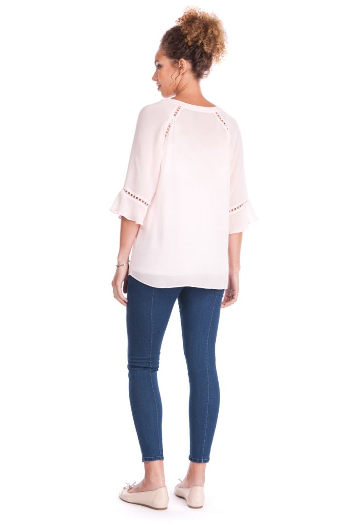 Lace Insert Maternity Blouse