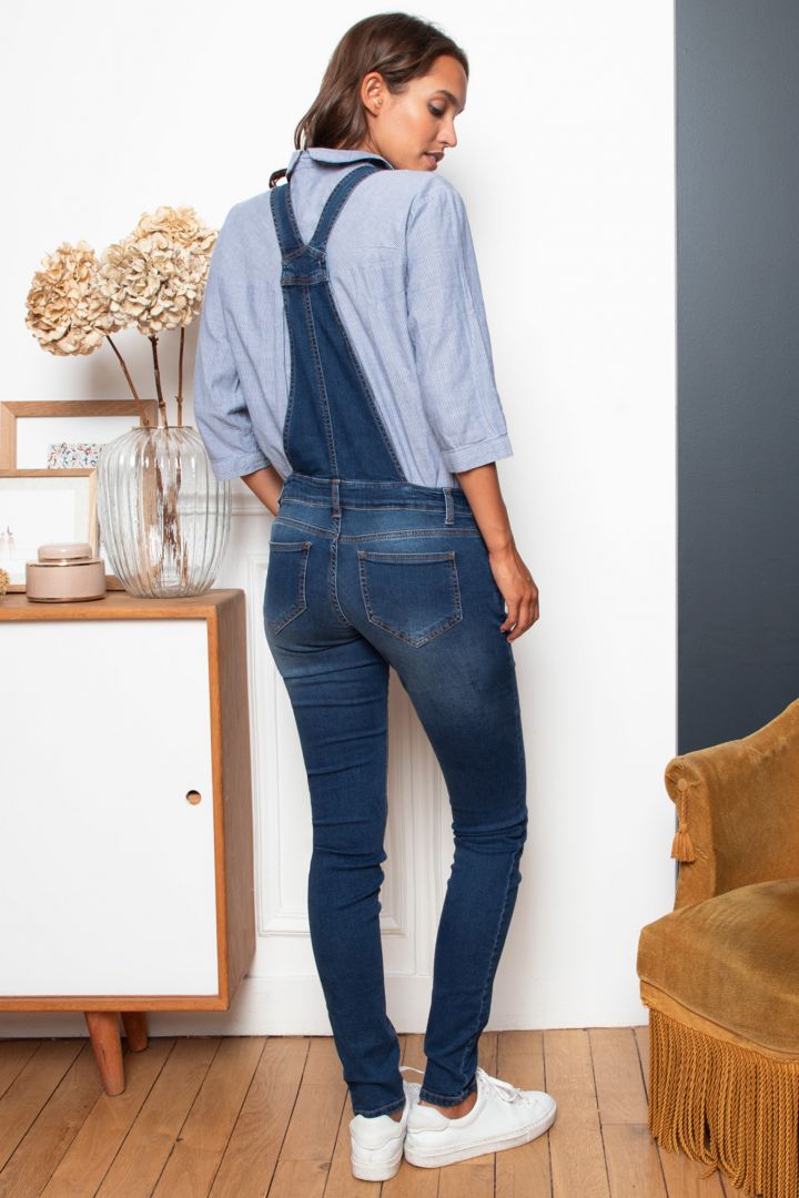 Slim Fit Umstandslatzhose denim