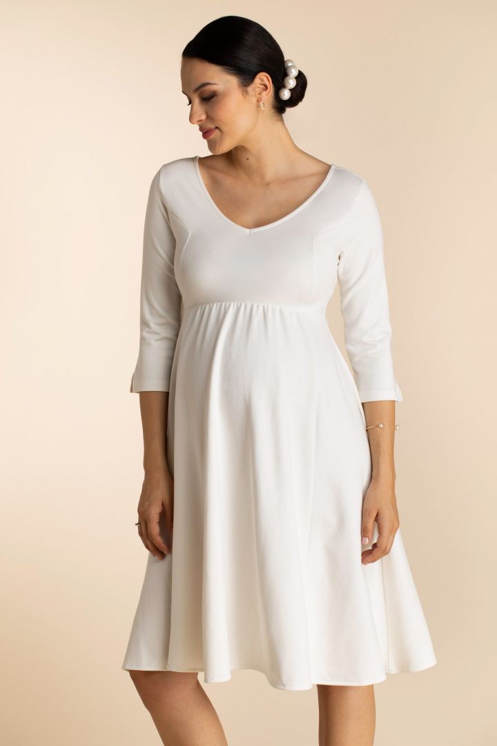 Ecovero Plus Size Umstandsbrautkleid mit V-Ausschnitt