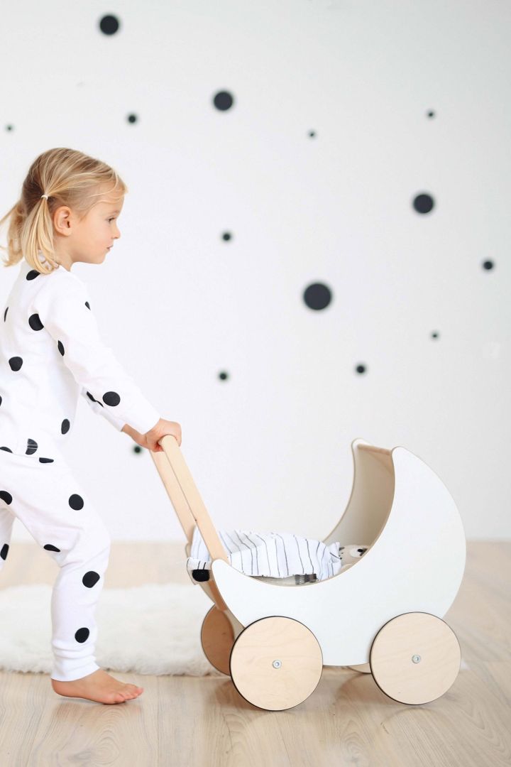 Wooden doll pram
