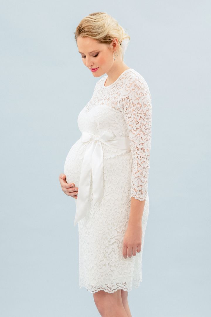 Maternity Wedding Dress with Heart Neckline