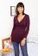 Preview: Ecovero Cross-Over Maternity and Nursing Shirt Long Sleeve bordeaux