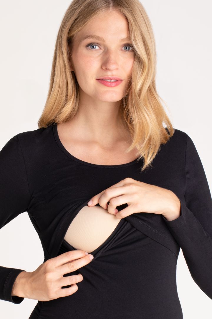 Umstands- und Stillshirt aus Bio-Baumwolle schwarz