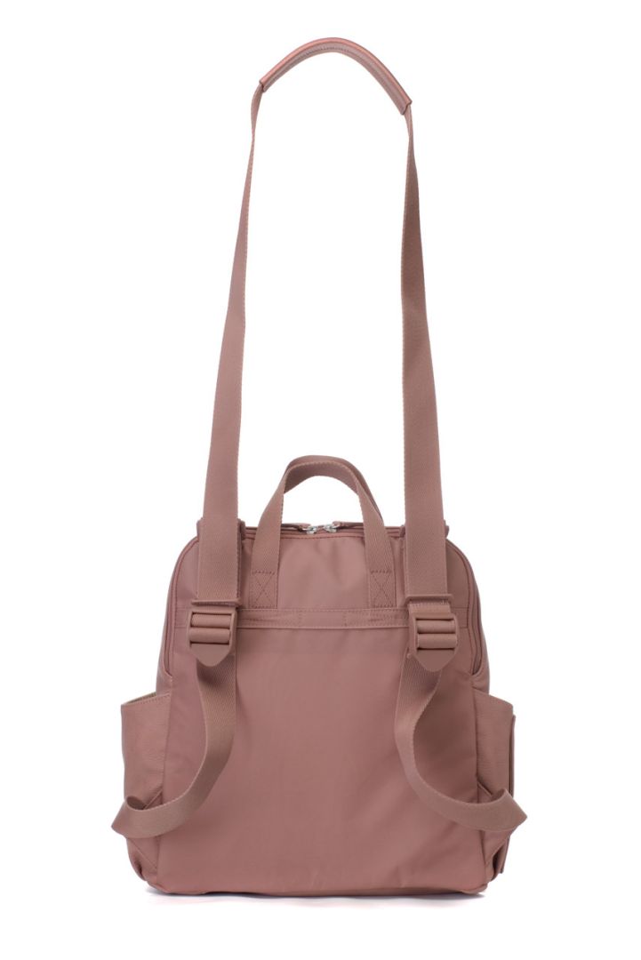 Wickelrucksack aus veganem Kunstleder rosa