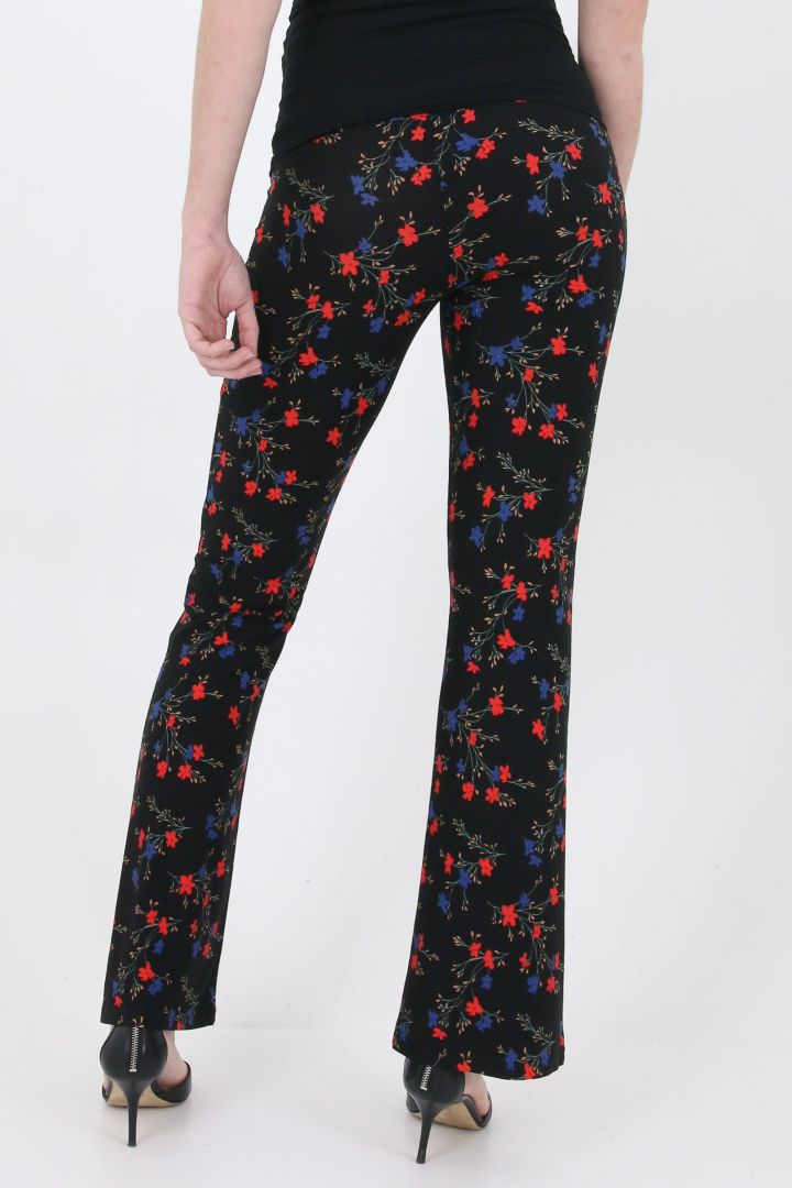 Flared Umstandshose mit Blumen Print
