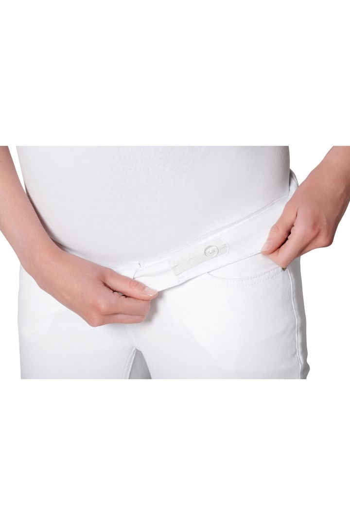 Cropped Umstandsjeans weiß