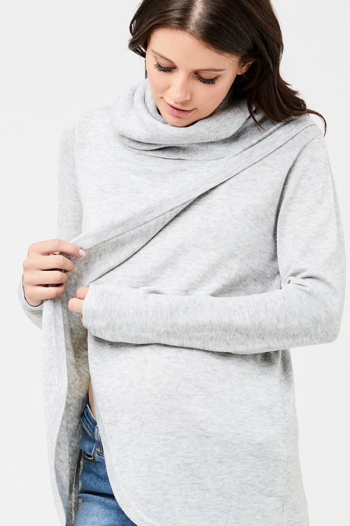 Umstands- und Stillpullover mit Rollkragen