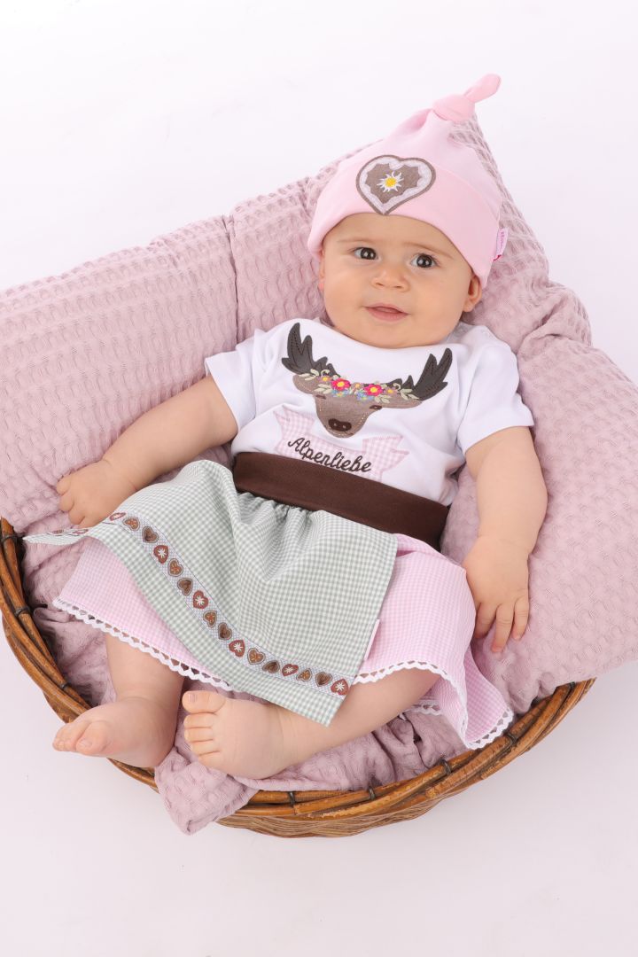 Traditional Skirt Alpenliebe with Apron pink