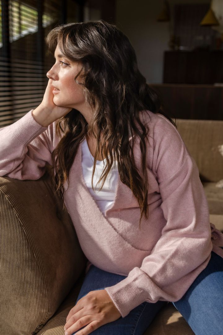 Umstands-Cardigan in Wickeloptik