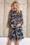 Preview: Maternity dress with flower print, navy