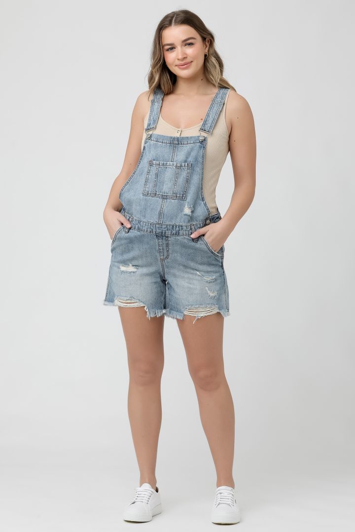 Denim Latzhose im Used Look