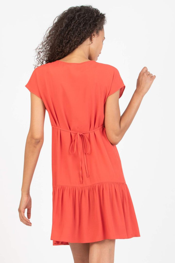 Umstandskleid mit Volantsaum rot