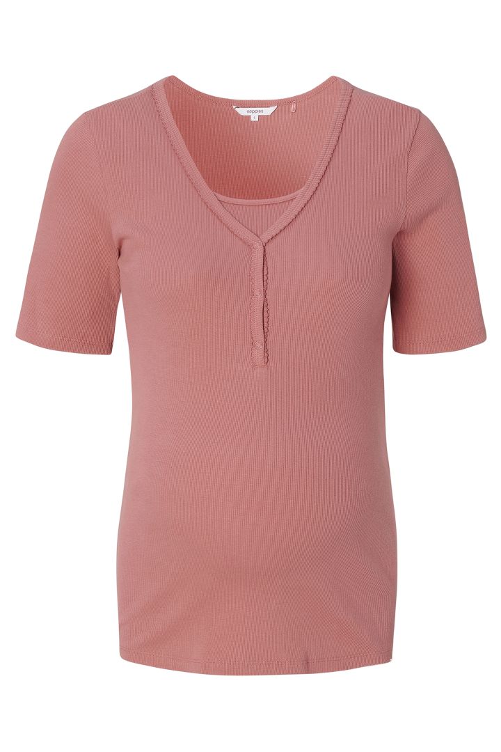 Organic Ripp Umstands- und Stillshirt light terracotta