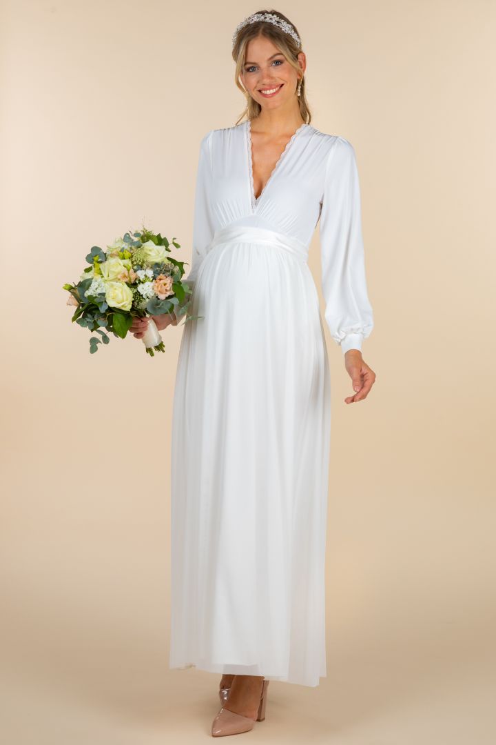 Umstandsbody mit Spitzenbesatz