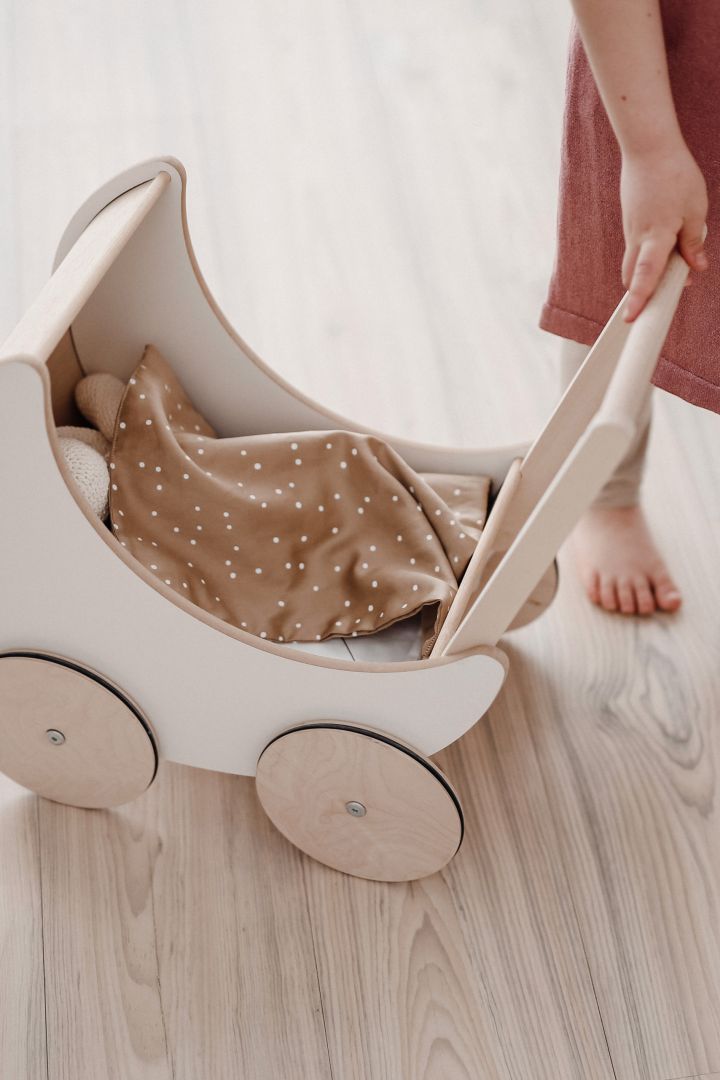 Wooden doll pram