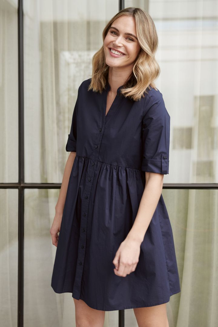 Umstands- und Stillkleid aus Popeline navy