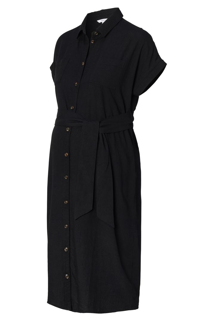Jersey Umstands- und Still-Hemdblusenkleid schwarz