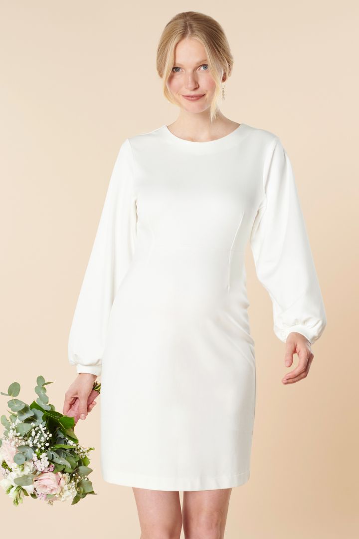 Ecovero Umstandsbrautkleid mit Ballonärmeln