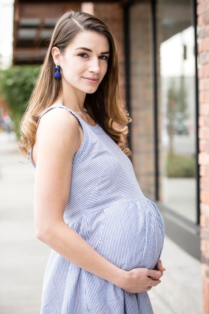 Seersucker Umstandskleid