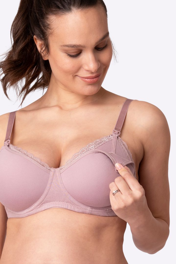 Cotton Nursing Bra mauve