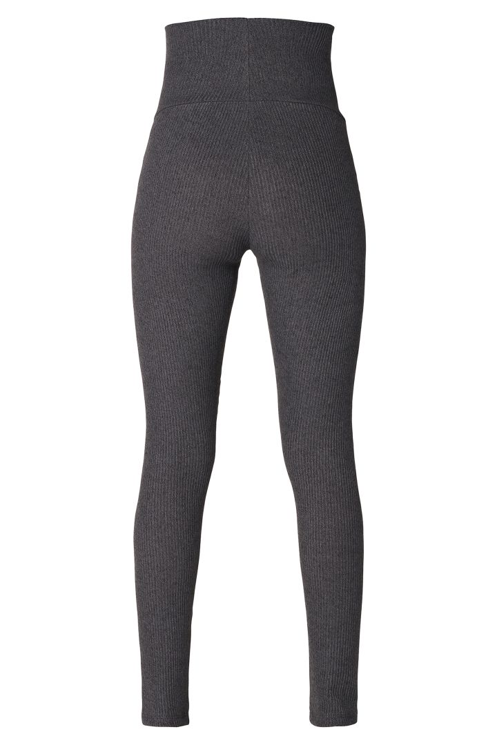 Ecovero Rippstrick Umstandsleggings grau