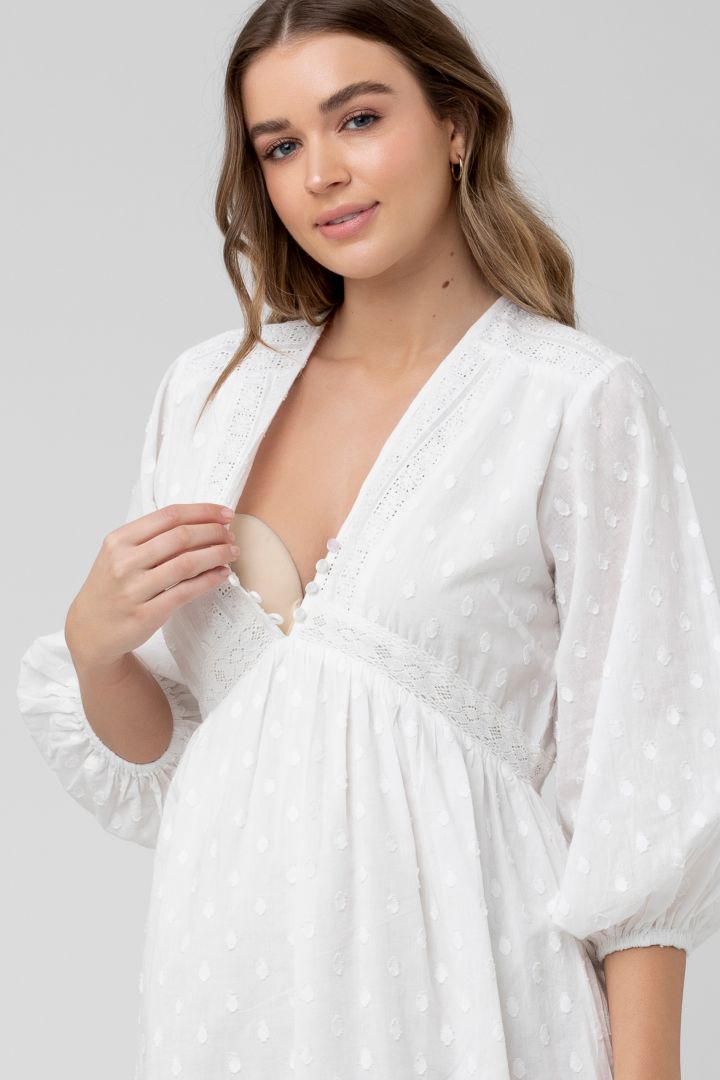 Bohemian Maternity and Nursing Dress with Lace