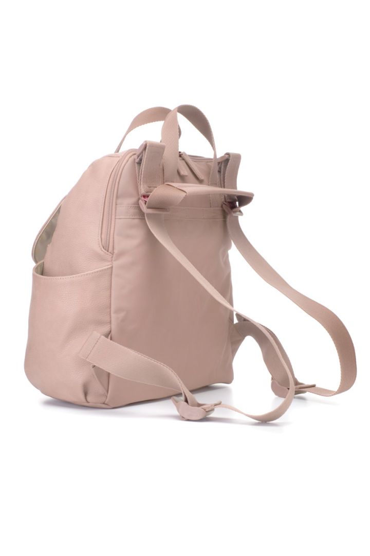 Wickelrucksack aus veganem Kunstleder hellrosa
