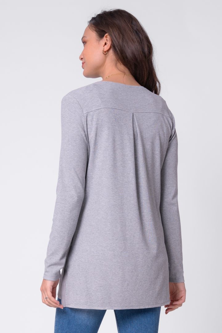 Rippstrick Umstandsshirt mit seitlicher Stillöffnung