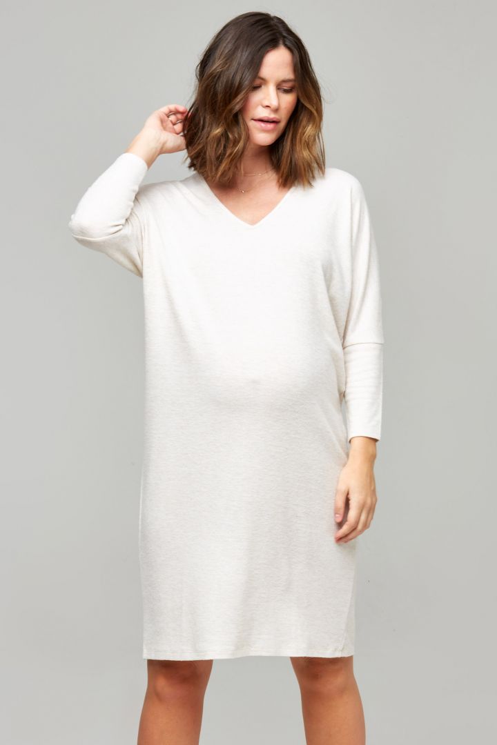 Super Soft Umstands- und Stillkleid off-white