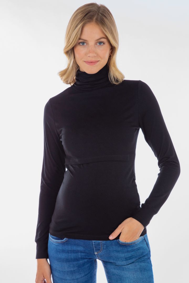 Ecovero Umstands- und Stillshirt mit Rollkragen
