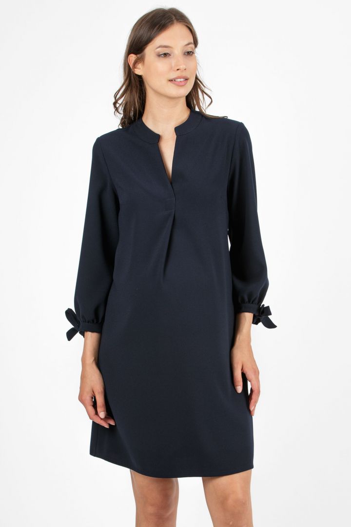 Trapez Umstandskleid mit 3/4 Ärmeln navy
