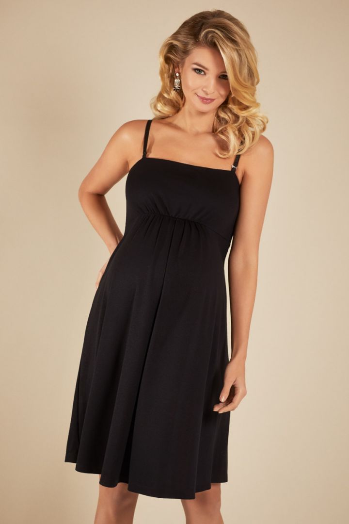 Maternity and nursing dress with lace bolero