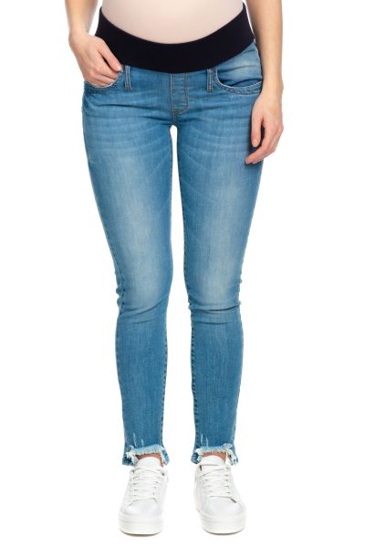 Ripped Umstandsjeans mit offenem Saum
